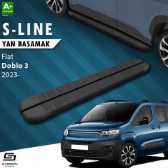 S-Dizayn Fiat Doblo 3 Uzun Şase S-Line Siyah Yan Basamak 213 Cm 2023 Üzeri