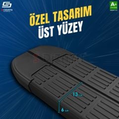 S-Dizayn Fiat Doblo 3 Uzun Şase S-Line Siyah Yan Basamak 213 Cm 2023 Üzeri