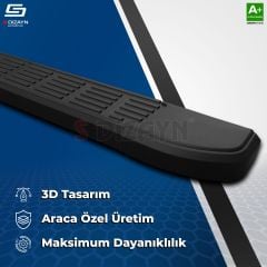 S-Dizayn Fiat Doblo 3 Uzun Şase S-Line Siyah Yan Basamak 213 Cm 2023 Üzeri