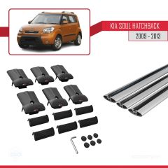 Kia Soul Hatchback 2009-2013 Arası ile uyumlu FLY Model Ara Atkı Tavan Barı GRİ 3 ADET BAR