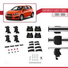 Chevrolet Aveo / Sonic (T300) Hatchback 2012-2016 Arası ile uyumlu ACE-4 Ara Atkı Tavan Barı GRİ