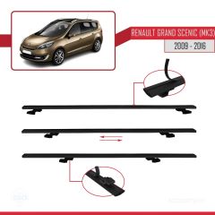 Renault Grand Scenic (Mk3) 2009-2016 Arası ile uyumlu Basic Model Ara Atkı Tavan Barı SİYAH 3 ADET