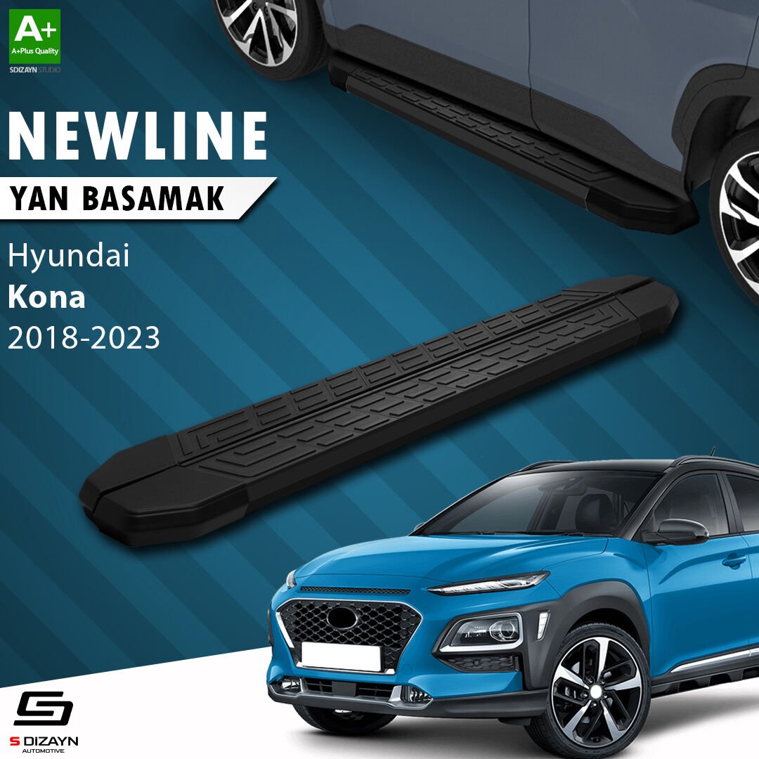 S-Dizayn Hyundai Kona NewLine Siyah Yan Basamak 173 Cm 2018-2023 A+ Kalite