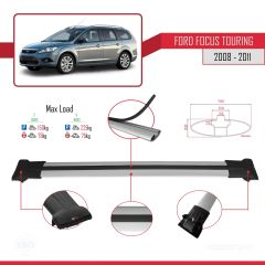 Ford Focus TOURING 2008-2011 Arası ile uyumlu FLY Model Ara Atkı Tavan Barı GRİ