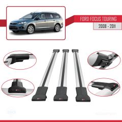 Ford Focus TOURING 2008-2011 Arası ile Uyumlu FLY Model Ara Atkı Tavan Barı GRİ 3 ADET BAR