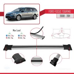 Ford Focus TOURING 2008-2011 Arası ile Uyumlu FLY Model Ara Atkı Tavan Barı GRİ 3 ADET BAR