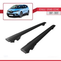 Renault Grand Scenic 2017-2022 Arası ile uyumlu HOOK Model Anahtar Kilitli Ara Atkı Tavan Barı SİYAH