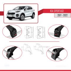 Kia Sportage (QL) 2017-2022 Arası ile uyumlu ACE-2 Ara Atkı Tavan Barı SİYAH