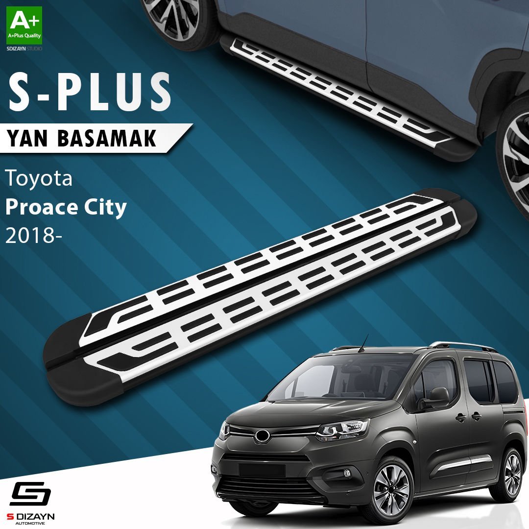 S-Dizayn Toyota Proace City Kısa Şase S-Plus Gri Yan Basamak 203 Cm 2018 Üzeri