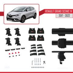 Renault Grand Scenic IV 2017-2022 Arası ile uyumlu ACE-4 Ara Atkı Tavan Barı SİYAH