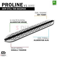 S-Dizayn Volkswagen Tayron 2 OEM Still Pro V1 Aluminyum Yan Basamak 193 Cm 2024 Üzeri A+ Kalite