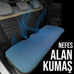 Nissan Almera Uyumlu Koltuk Kılıfı Minder Çizgili Siyah Mavi 2+1 Ön Arka Set