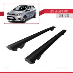 Ford Grand C-Max 2010-2015 Arası ile uyumlu HOOK Model Anahtar Kilitli Ara Atkı Tavan Barı SİYAH