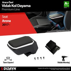 S-Dizayn Seat Arona Kol Dayama Kolçak ABS Vidalı Gri 2017 Üzeri A+ Kalite