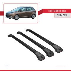 Ford Grand C-Max 2011-2019 Arası ile uyumlu ACE-1 Ara Atkı Tavan Barı SİYAH 3 ADET BAR