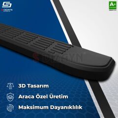 S-Dizayn Ford Tourneo Custom 2 Kısa Şase S-Line Siyah Yan Basamak 223 Cm 2023 Üzeri A+ Kalite
