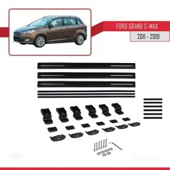 Ford Grand C-Max 2011-2019 Arası ile uyumlu Basic Model Ara Atkı Tavan Barı SİYAH 3 ADET