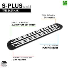 S-Dizayn Land Rover Range Rover Sport 2 S-Plus Gri Yan Basamak 193 Cm 2013-2022