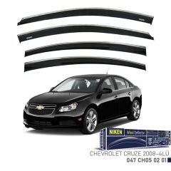 Chevrolet Cruze Uyumlu -2008 Kromlu Cam Rüzgarlığı 4Lü Parça