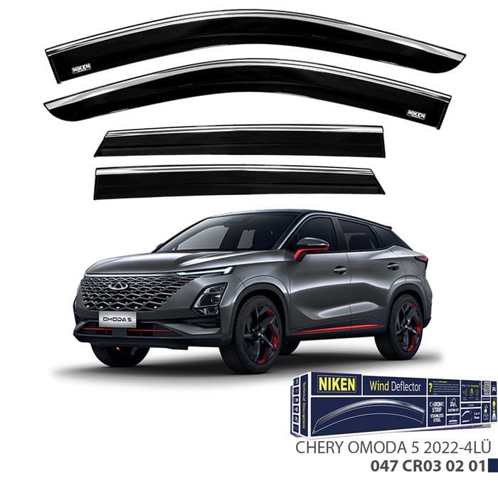 Chery Omoda Uyumlu 5 -2020 Kromlu Cam Rüzgarlığı 4Lü Parça