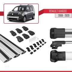 Renault Kangoo 2008-2020 Arası ile uyumlu ACE-1 Ara Atkı Tavan Barı GRİ 3 ADET BAR