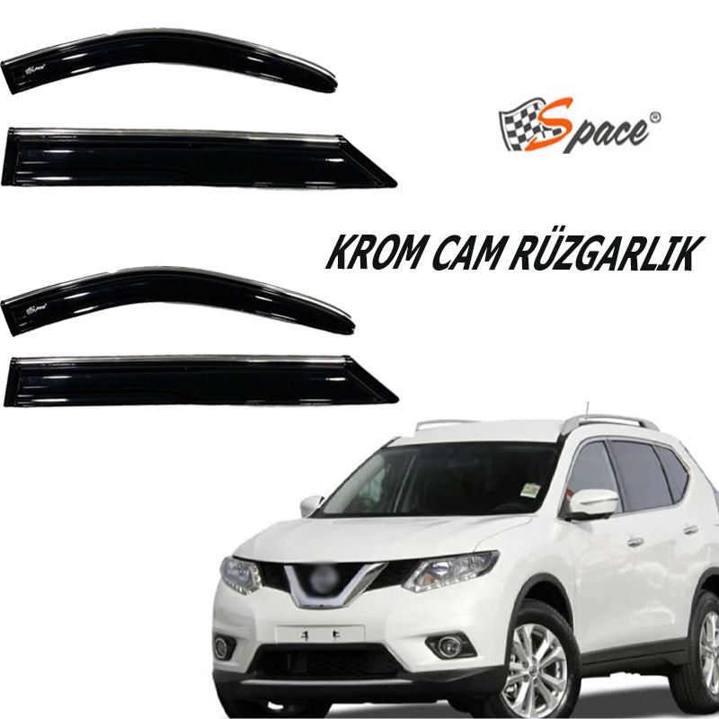 Krom Cam Rüzgarlığı Nissan X-Trail 2014-2020 / Caru402