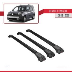 Renault Kangoo 2008-2020 Arası ile uyumlu ACE-1 Ara Atkı Tavan Barı SİYAH 3 ADET BAR