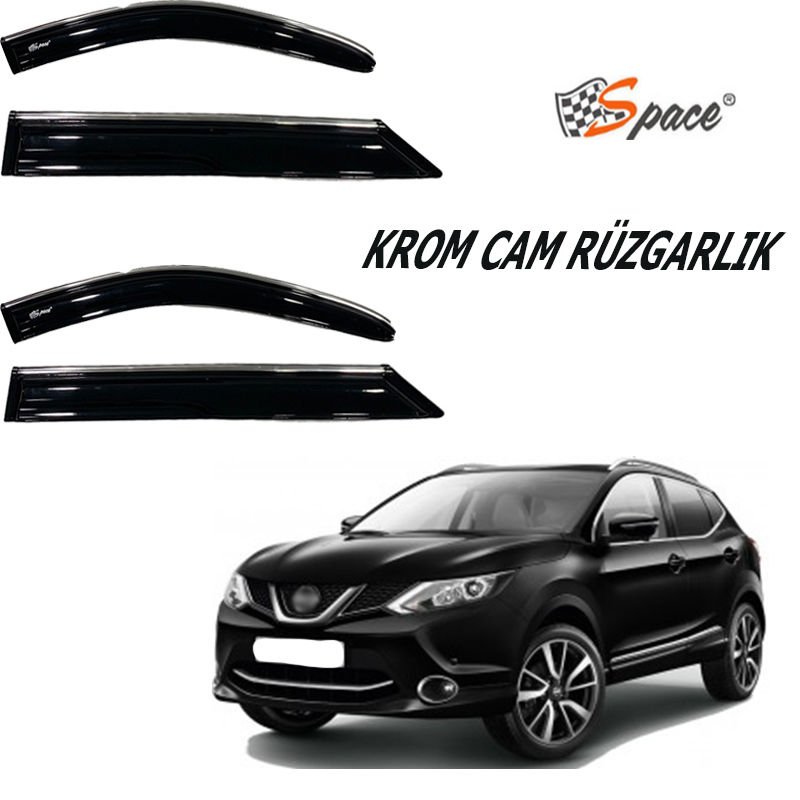 Krom Cam Rüzgarlığı Nissan Qashqai 2016-2021/ Caru403