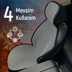 Audi A2 Uyumlu Koltuk Kılıfı Minder Çizgili Füme Beyaz 2+1 Ön Arka Set