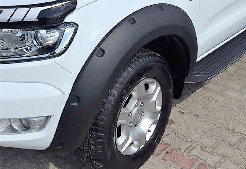 Ford Ranger Uyumlu T6 2011 - Çamurluk Kaplaması, M.Siyah, Ön Arka