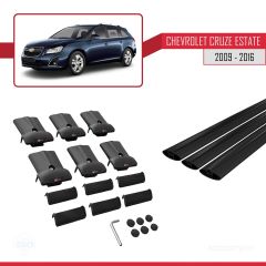 Chevrolet Cruze 2009-2016 Arası ile Uyumlu FLY Model Ara Atkı Tavan Barı SİYAH 3 ADET BAR