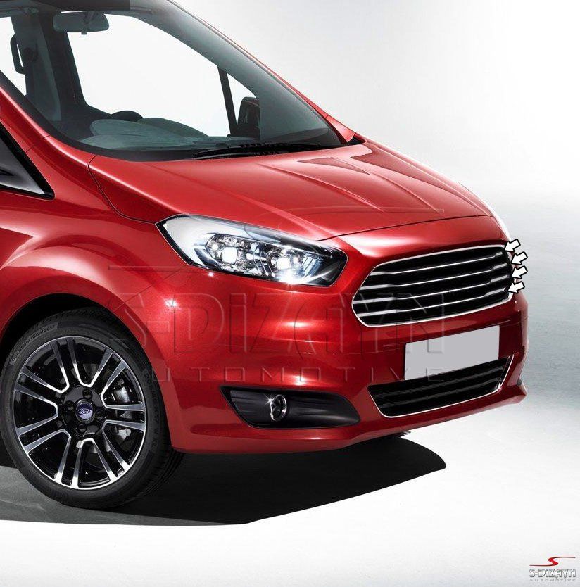 Ford Courier Uyumlu Krom Ön Panjur 4 Parça 2014-2017