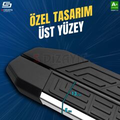 S-Dizayn Ford Connect Uzun Şase NewLine Krom Yan Basamak 203 Cm 2002-2014 A+ Kalite