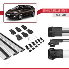 Renault Megane GRANDTOUR 2009-2015 Arası ile uyumlu ACE-1 Ara Atkı Tavan Barı GRİ 3 ADET BAR