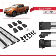 Nissan Navara 2014 ve Sonrası ile uyumlu ACE-1 Ara Atkı Tavan Barı GRİ 3 ADET BAR