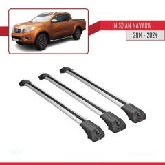 Nissan Navara 2014 ve Sonrası ile uyumlu ACE-1 Ara Atkı Tavan Barı GRİ 3 ADET BAR