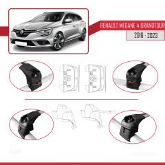 Renault Megane GRANDTOUR 2016-2023 Arası ile uyumlu ACE-2 Ara Atkı Tavan Barı GRİ