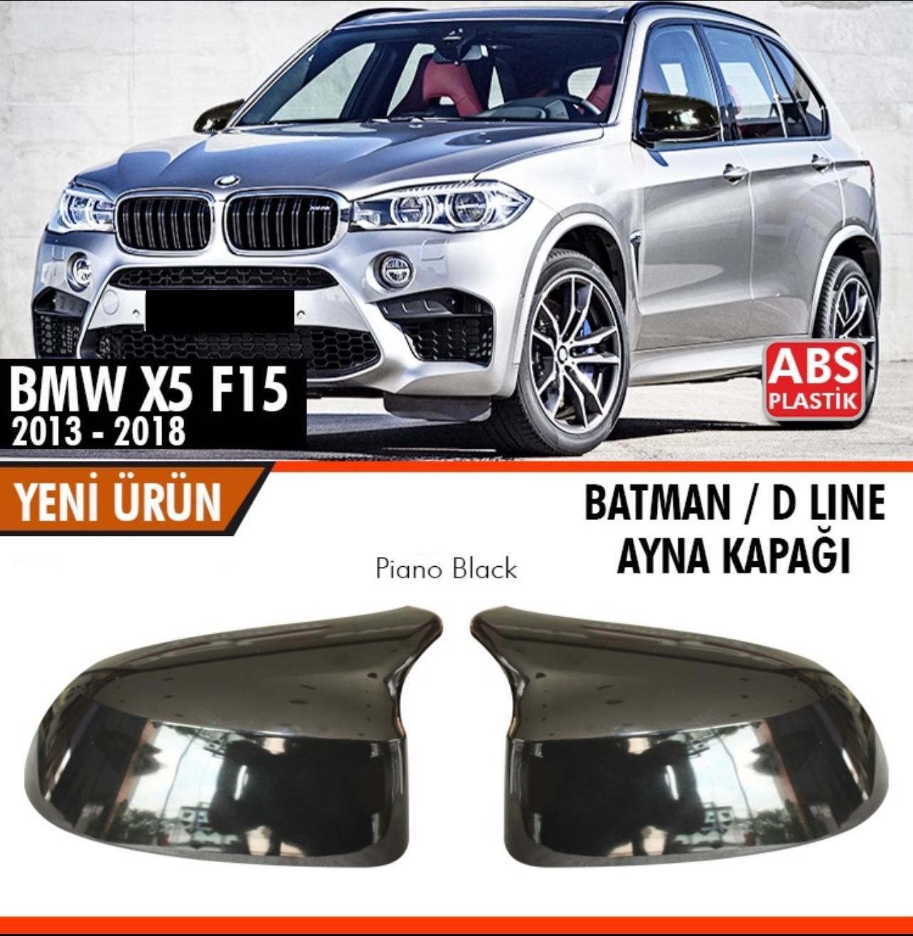 Bmw X5 Uyumlu F15 2013-2018 Batman Ayna Kapağı Parlak Siyah Parça