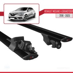 Renault Megane GRANDTOUR 2016-2023 Arası ile uyumlu HOOK Model Anahtar Kilitli Ara Atkı Tavan Barı SİYAH