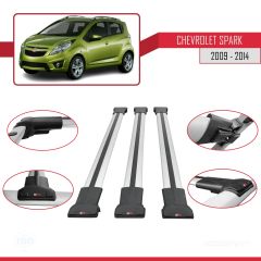 Chevrolet Spark 2009-2014 Arası ile Uyumlu FLY Model Ara Atkı Tavan Barı GRİ 3 ADET BAR