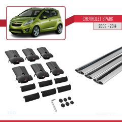 Chevrolet Spark 2009-2014 Arası ile Uyumlu FLY Model Ara Atkı Tavan Barı GRİ 3 ADET BAR