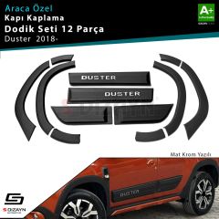 S-Dizayn Dacia Duster 2 Kapı Koruma ve Çamurluk Kaplaması Dodik Seti Mat Krom Yazılı 2018 Üzeri A+ Kalite