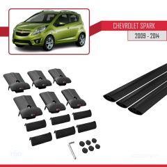 Chevrolet Spark 2009-2014 Arası ile Uyumlu FLY Model Ara Atkı Tavan Barı SİYAH 3 ADET BAR