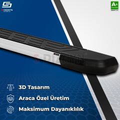 S-Dizayn Peugeot Rifter Uzun Şase NewLine Aluminyum Yan Basamak 213 Cm 2019 Üzeri A+ Kalite