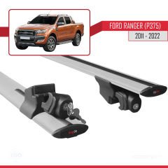 Ford Ranger 2011-2022 Arası ile uyumlu HOOK Model Anahtar Kilitli Ara Atkı Tavan Barı GRİ