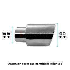 S-Dizayn Dacia Duster 2 Krom Egzoz Ucu Vidalı 55mm Çap 2018 ve Üzeri