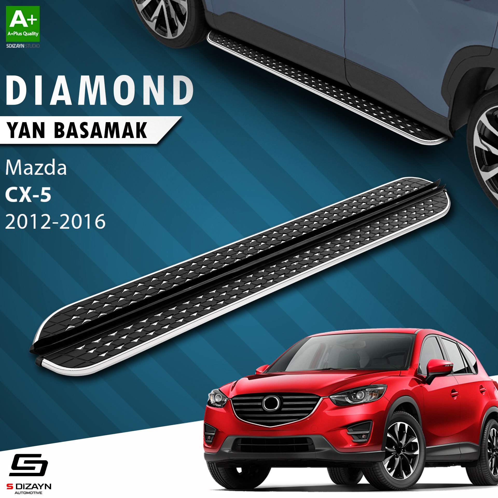 S-Dizayn Mazda CX-5 Diamond Krom Yan Basamak 183 Cm 2012-2016