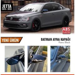 Volkswagen Jetta Uyumlu Mk6 (2011-2018) Batman Yarasa Ayna Kapağı (Parlak Siyah)