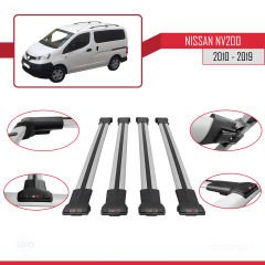 Nissan NV200 2010-2019 Arası ile uyumlu FLY Model Ara Atkı Tavan Barı GRİ 4 ADET BAR