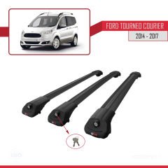 Ford Tourneo Courier 2014-2017 Arası ile uyumlu ACE-1 Ara Atkı Tavan Barı SİYAH 3 ADET BAR